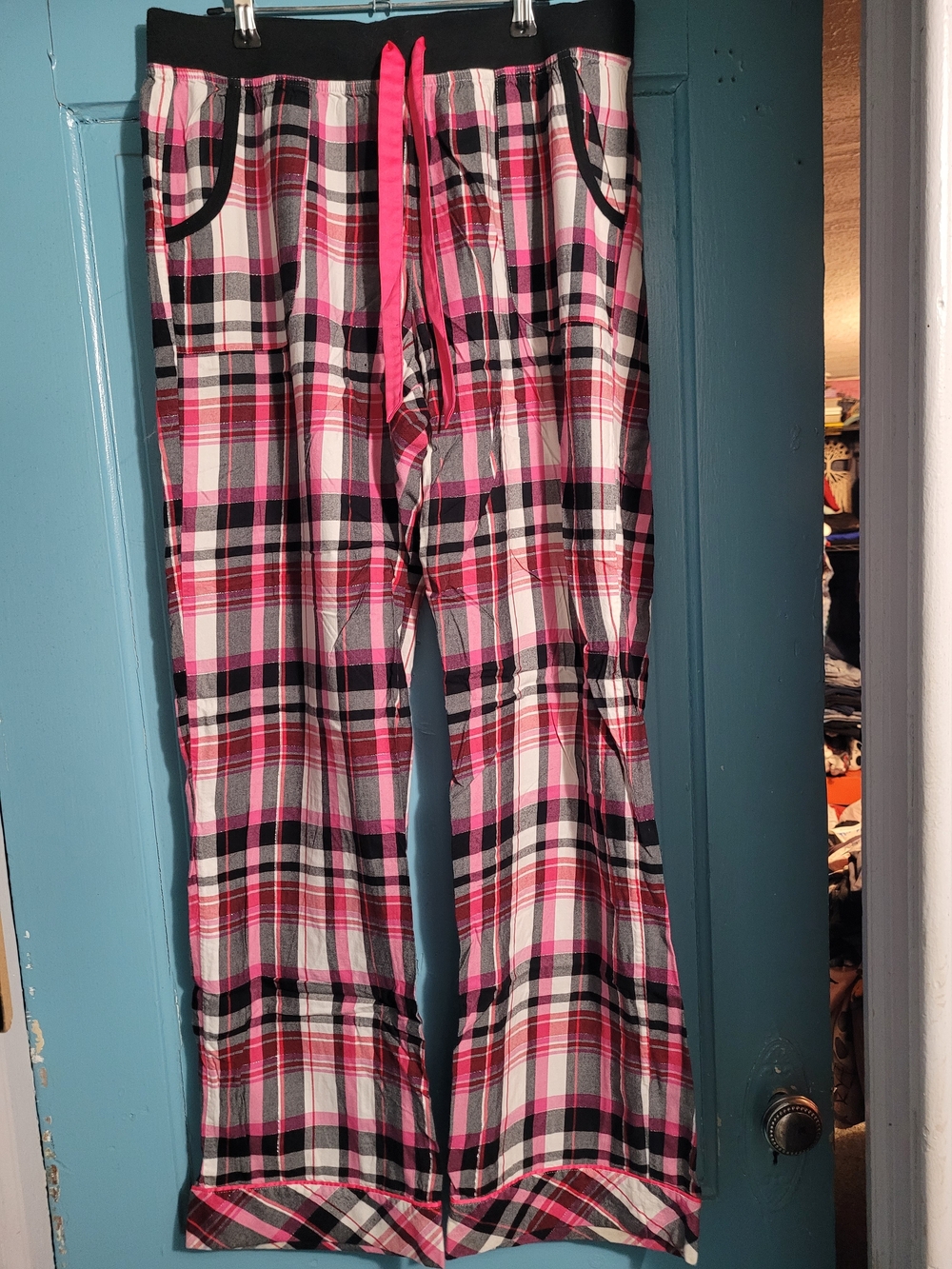 Victoria's Secret Pink and Black Plaid Kids Pajama Pants